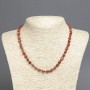 Red jasper necklace made of natural stone, tumbled, 8×6 mm beads, 45 cm long