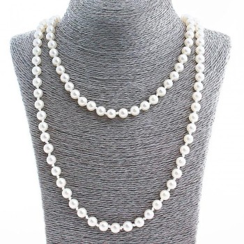 Long Pearl Beads (Artificial Plastic), 8 mm diameter, 120 cm +