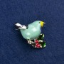 Brooch Bird in Gold-Tone Metal and Enamel 40x26mm +