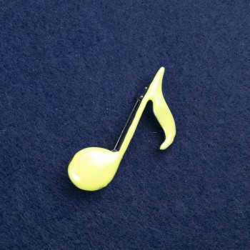 Брошка Нота сріблястий метал і емаль 25х45мм +