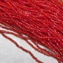 Beads Czech Crystal on fishing line red transparent faceted rondelle, diameter 3 x 2.5 mm + -, length 36 cm +