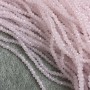 Beads Czech Crystal on beading thread, delicate pink matte faceted rondelle, diameter 3.5x3 mm + -, length 36 cm +