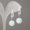 Moonstone Earrings (Synthetic) Smooth Ball, 12 mm Diameter, 32 mm Length