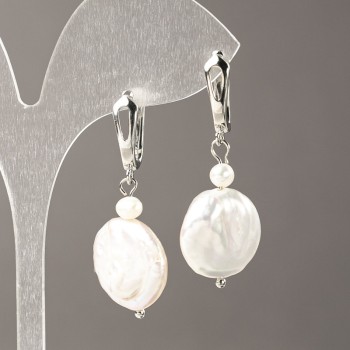 Natural Baroque and Freshwater Pearl Earrings 45×17 mm+