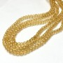 Beads Czech Crystal on thread, honey-yellow transparent faceted rondelle, diameter 6x4.5 mm, length 38-40 cm