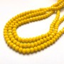 Beads Czech Crystal on thread, yellow matte faceted rondelle, diameter 6x4.5 mm, length 38-40 cm +