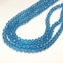 Beads Czech Crystal on fishing line dark blue transparent faceted rondel, diameter 6x4.5 mm, length 38-40 cm + -