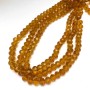 Czech Crystal Beads on Thread, Dark Honey Amber Transparent, Faceted Rondel, Diameter 8×6 mm + -, Length 40–42 cm +