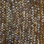 Beads Czech Crystal on Thread, Brown Transparent with Gasoline Finish, Faceted Rondelle, Diameter 8×6 mm, Length 38 cm