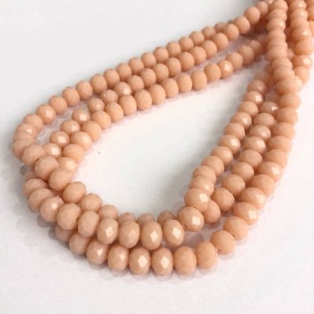 Beads Czech Crystal on thread, powder matte faceted rondel, 8x6 mm diameter, length 40–42 cm +