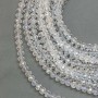Beads Czech Crystal on a beading thread White transparent with gasoline sheen, faceted rondelle, diameter 8x6 mm + -, length 40-42 cm +