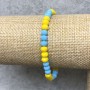 Elastic bracelet from Czech crystal 'Ukraine' faceted rondelle beads, diameter 6x4 mm+-, length 18 cm+-