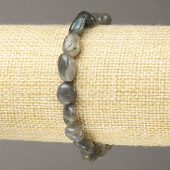 Labradorite faceted bead bracelet on elastic band