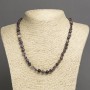Faceted natural charoite gemstone necklace, 7x8 mm diameter, 45 cm+