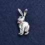 Brooch 'Bunny with Bow' in Silver-Colored Metal 45×20mm + Enamel and Crystals