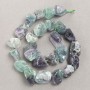 Beads on a string, unpolished fluorite, galet-cut, 14×12 mm diameter (±), 41 cm length