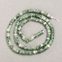 Moss Agate Beads, Natural Stone, Disc-Shaped 4x2.5 mm, 38 cm Length on Thread