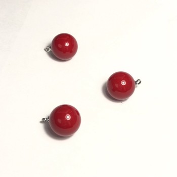 Pendant finding 'Pearl' (plastic), 12 mm diameter, pack of 10