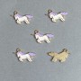 Unicorn Pendant Findings Enamel Finish, 9pcs, 22x12mm