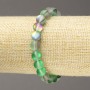 Elastic bracelet with opal glass beads, gray-green matte, 8 mm diameter, 18 cm length