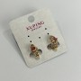 Xuping Earrings with Pink Crystals and White Rhinestones, 14x7 mm, 18K Gold Plating