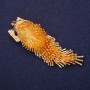 Brooch Hedgehog Porcupine 75x23mm Yellow Metal