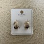 Xuping Earrings with 18K Gold Plating and White Crystals, 15x8 mm diameter