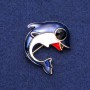 Brooch 'Blue Orca' 37x38mm