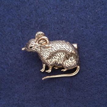 Brooch 'Rat' 38×30 mm yellow metal