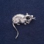 Brooch 'Rat' 37×37 mm in Grey Metal