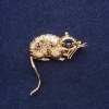 Rat Brooch 37×37 mm Yellow Metal