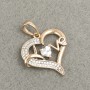 Xuping Pendant 18K Gold Plated Heart with White Crystals, 25×18 mm +