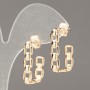 Xuping 18K Gold-Plated Chain Stud Earrings, 5.5 mm Thick, 25 mm Long