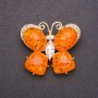 Butterfly Brooch 'Amber' 45x40mm Yellow Metal