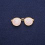 Brooch 'Glasses' with mother-of-pearl enamel, gold-toned metal 15x40 mm