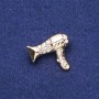 Brooch 'Hair Dryer with Crystals' in Gold-Tone Metal 24×28mm