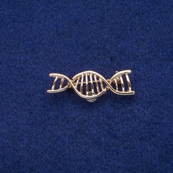 DNA Spiral Brooch 13×40mm, Golden Metal