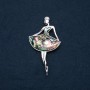 Brooch-pendant with natural abalone, Ballerina, 80×45 mm