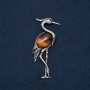 Brooch-pendant 'Heron' with Natural Tiger's Eye Stone 80x30mm