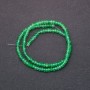 Tinted synthetic peridot beads, faceted rondelle, 4x2 mm, 38 cm strand
