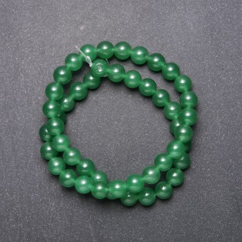 Nephrite Beads on a Thread, Smooth Round Bead, Diameter 10mm +-, Length 38cm +