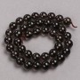 Beads on a thread of natural smoky topaz, smooth round beads, 10mm diameter + -, length 39cm +