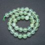 Beads on thread, natural stone Prehnite, smooth spheres, 10 mm diameter +/-, length 39 cm +