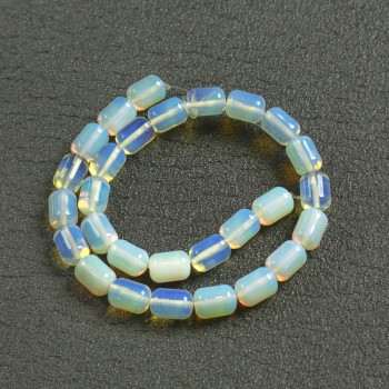Moonstone Beads on Thread (Synthetic) Barrel-shaped, 10×14 mm, 39 cm length
