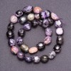 Charoite tumbled beads, diameter 11-14×9 mm, 5 mm +/- thread, length 39 cm