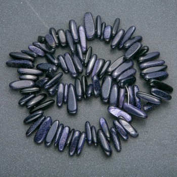 Нитка натурального каменю Авантюрин Ніч Каїра крихта "голка", діаметр 20х6мм, довжина 41см +