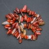 Natural carnelian chip strand 'Needle', diameter 18x6 mm, length 38 cm +