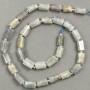 Labradorite Natural Stone Faceted Bead on Thread 11x7 mm, Length 40 cm ± with Seed Beads (3x2 mm)