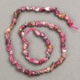Tourmaline Beads on Thread, Tumbled, Diameter 5-7×5-9 mm, Length 39 cm+