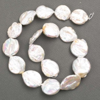 Baroque Pearl Beads with a Petrol Tint, d 21-26×19-20 mm +-, length 38 cm+